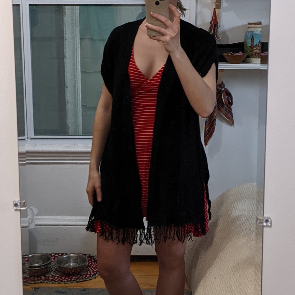 Cashmere Blend Fringe Shawl/Wrap